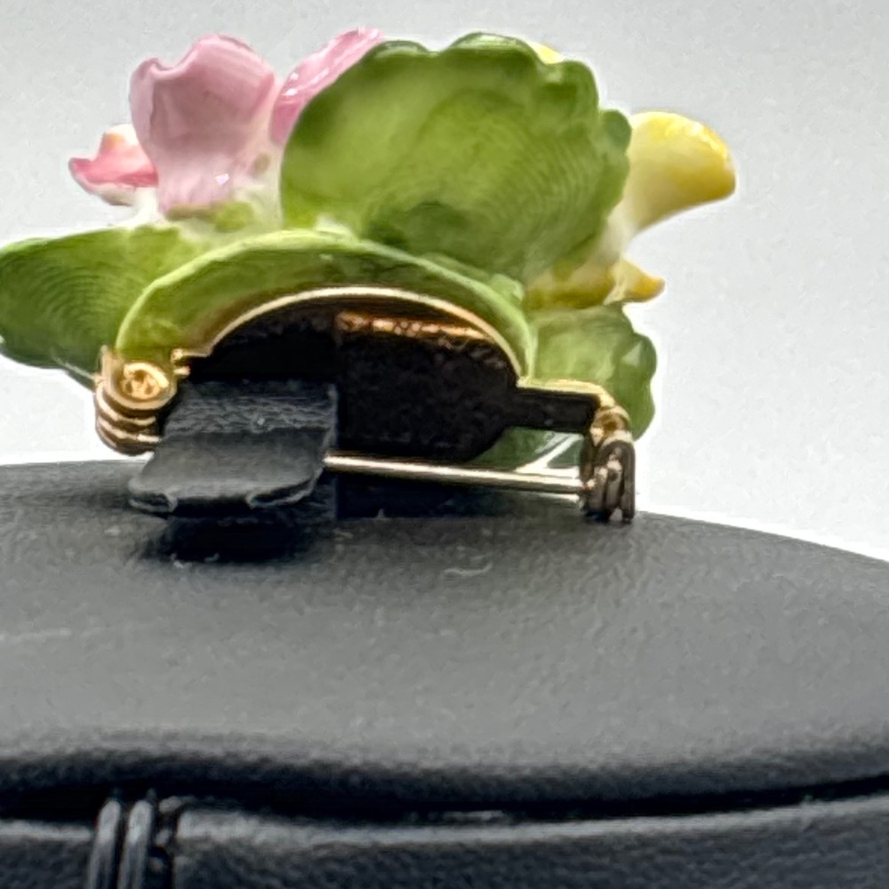Cara China Brooch Women OS Multicolor Staffordshire Porcelain Floral Pansy Pin - Picture 8 of 9